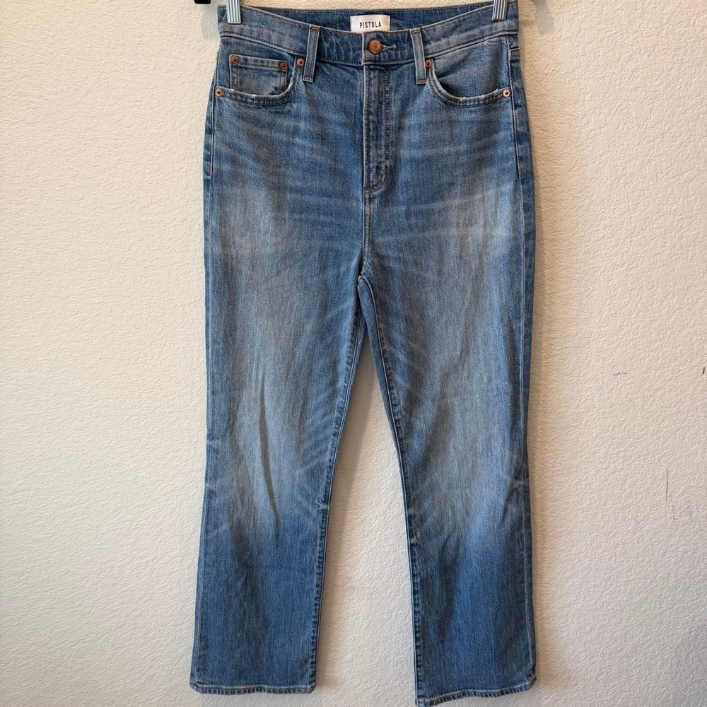 Pistola Sutton High Rise Straight Leg Jeans Blue Denim Size 27 P00016091JS